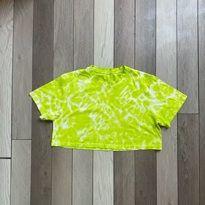 ululemon All Yours Cropped Cotton T-Shirt Tie-Dye | Size: 4 | Good Condition